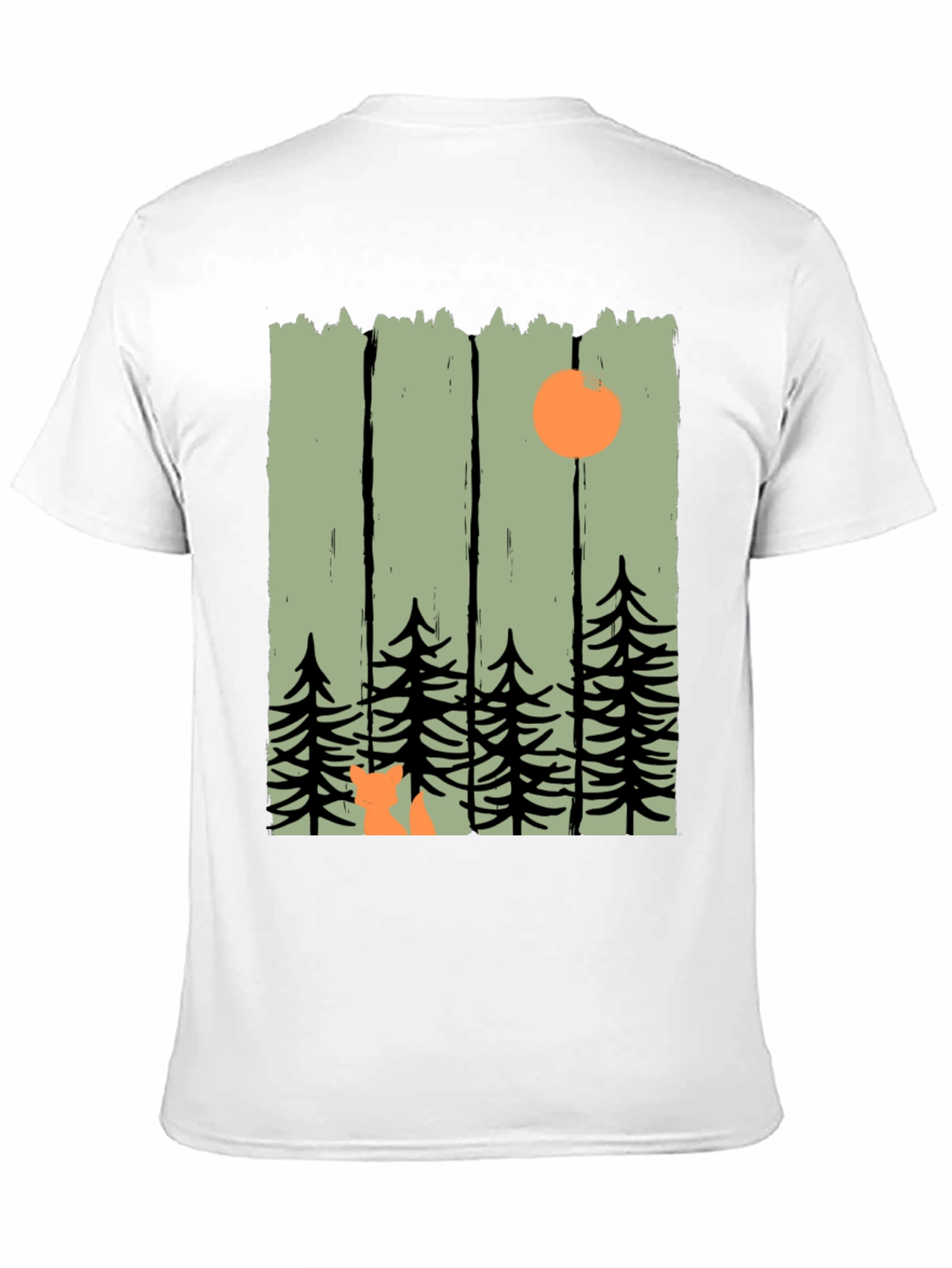 Black Nature Inspired Graphic Tee - Fox in the Forest view 11