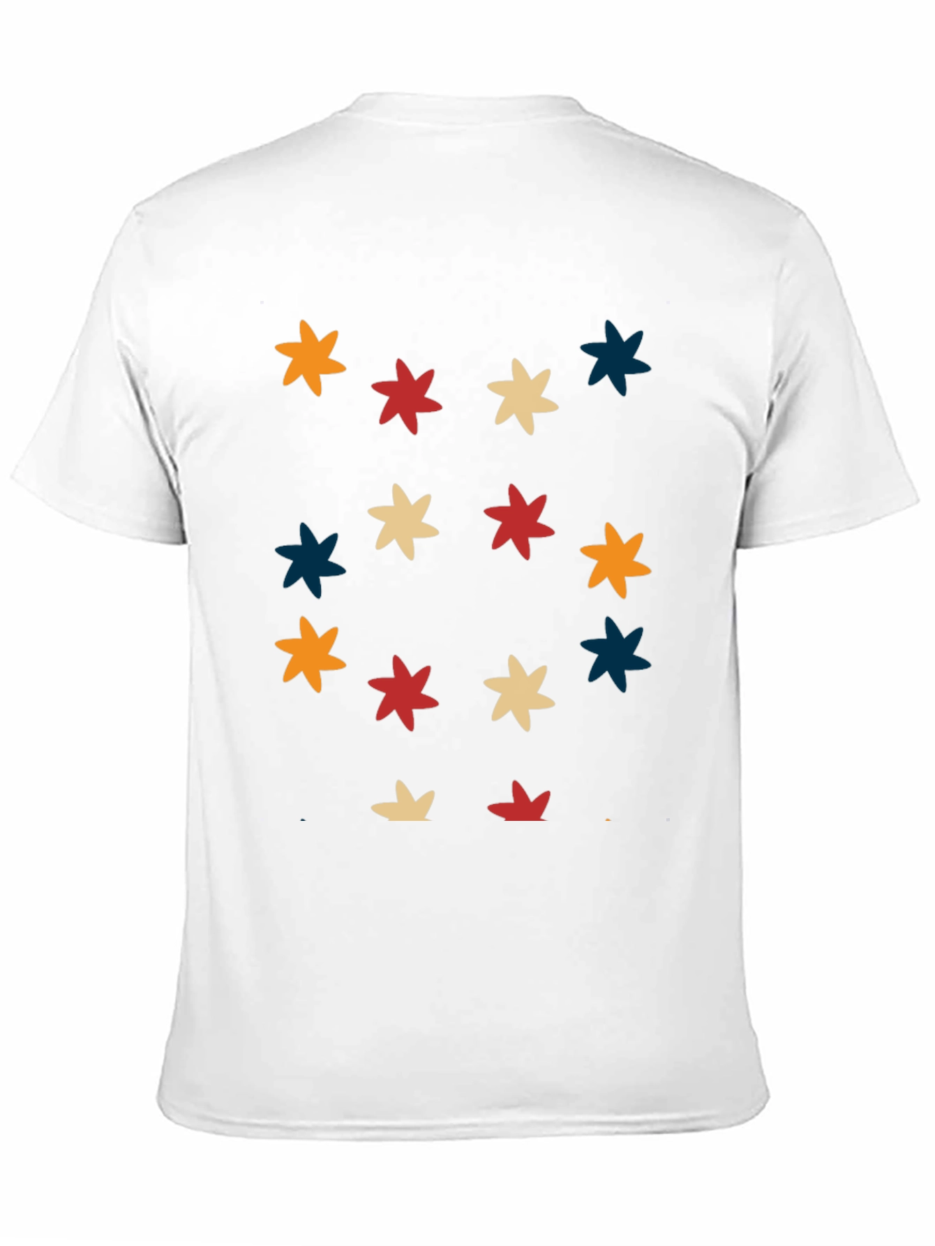 Black Retro Starburst Pattern Black T-Shirt view 11