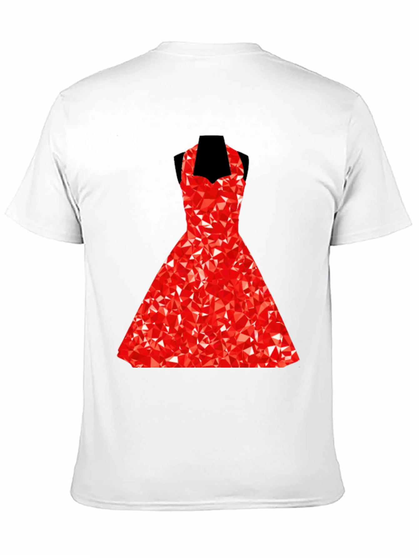 Black Geometric Red Dress Graphic T-Shirt view 11