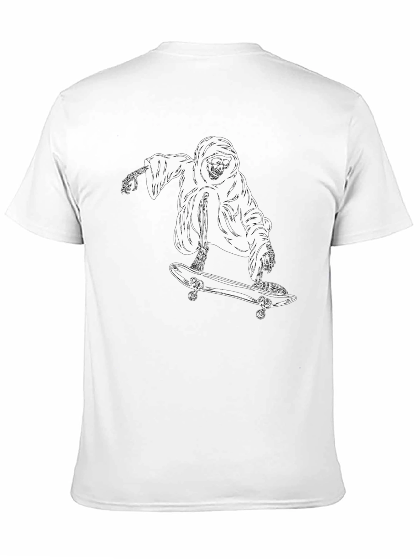 Black Skateboarding Skeleton T-Shirt - Cool Graphic Tee view 11