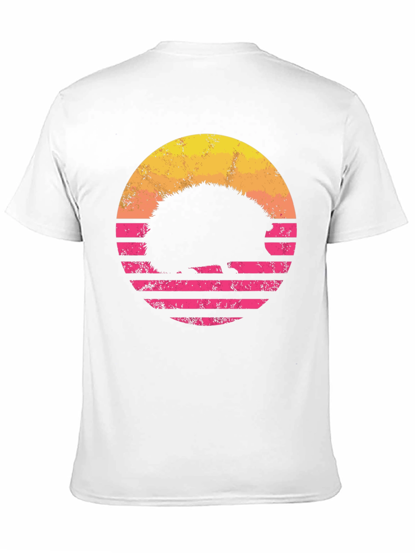 Black Retro Hedgehog Sunset T-Shirt view 11