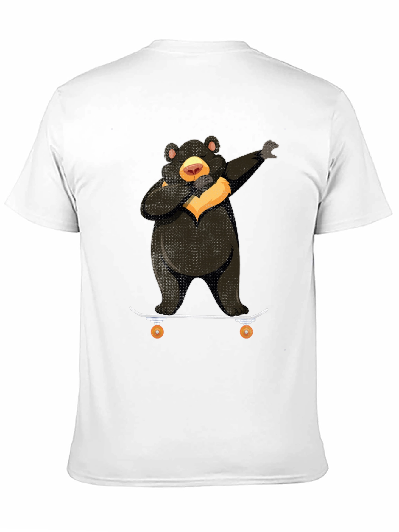 Black Dabbing Bear Skateboard Graphic T-Shirt view 11