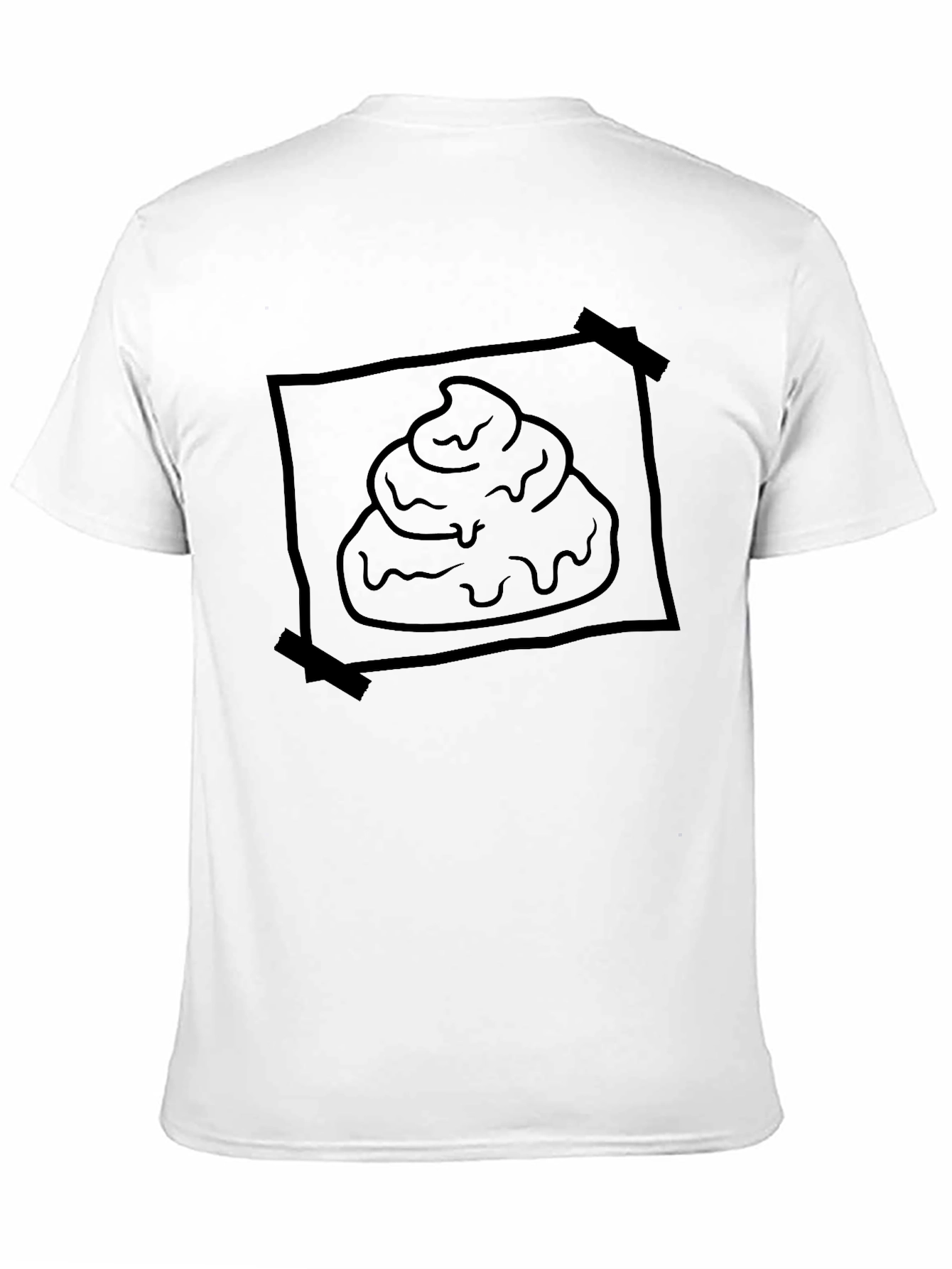 Black Poop Emoji Framed Men's Black Graphic T-Shirt view 11