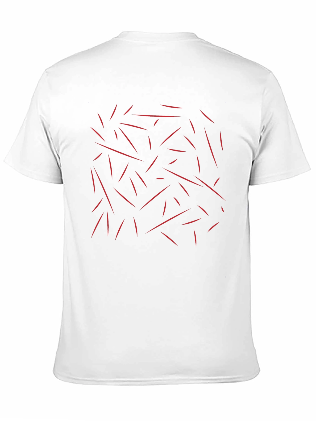 Black Abstract Red Lines Pattern Black T-Shirt view 11