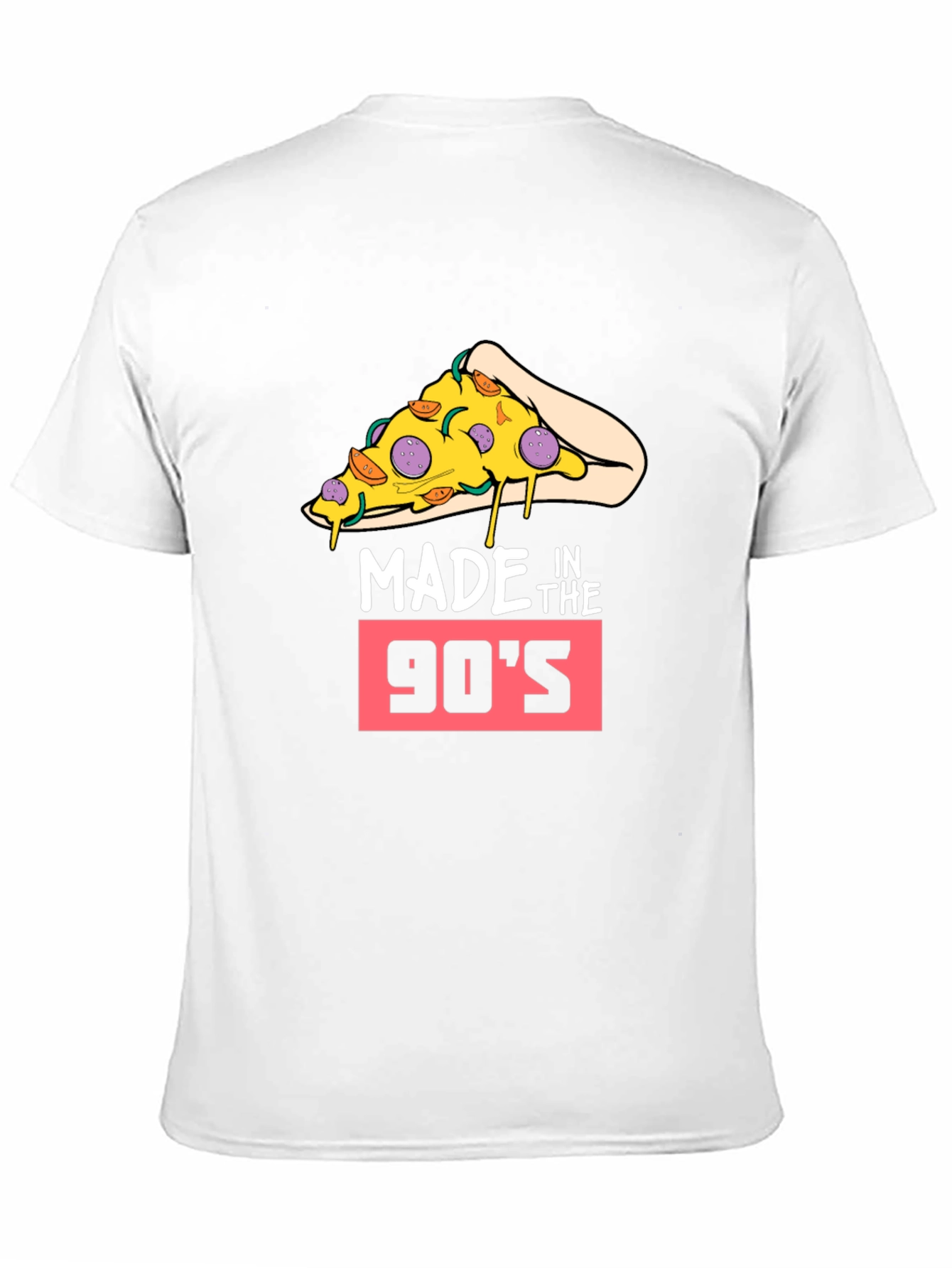 Black Made in the 90's Pizza Slice T-Shirt - Retro Style view 11