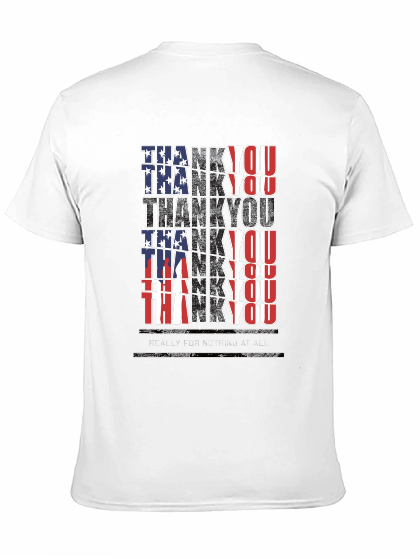Black Patriotic Thank You T-Shirt - Men's Black Tee view 11