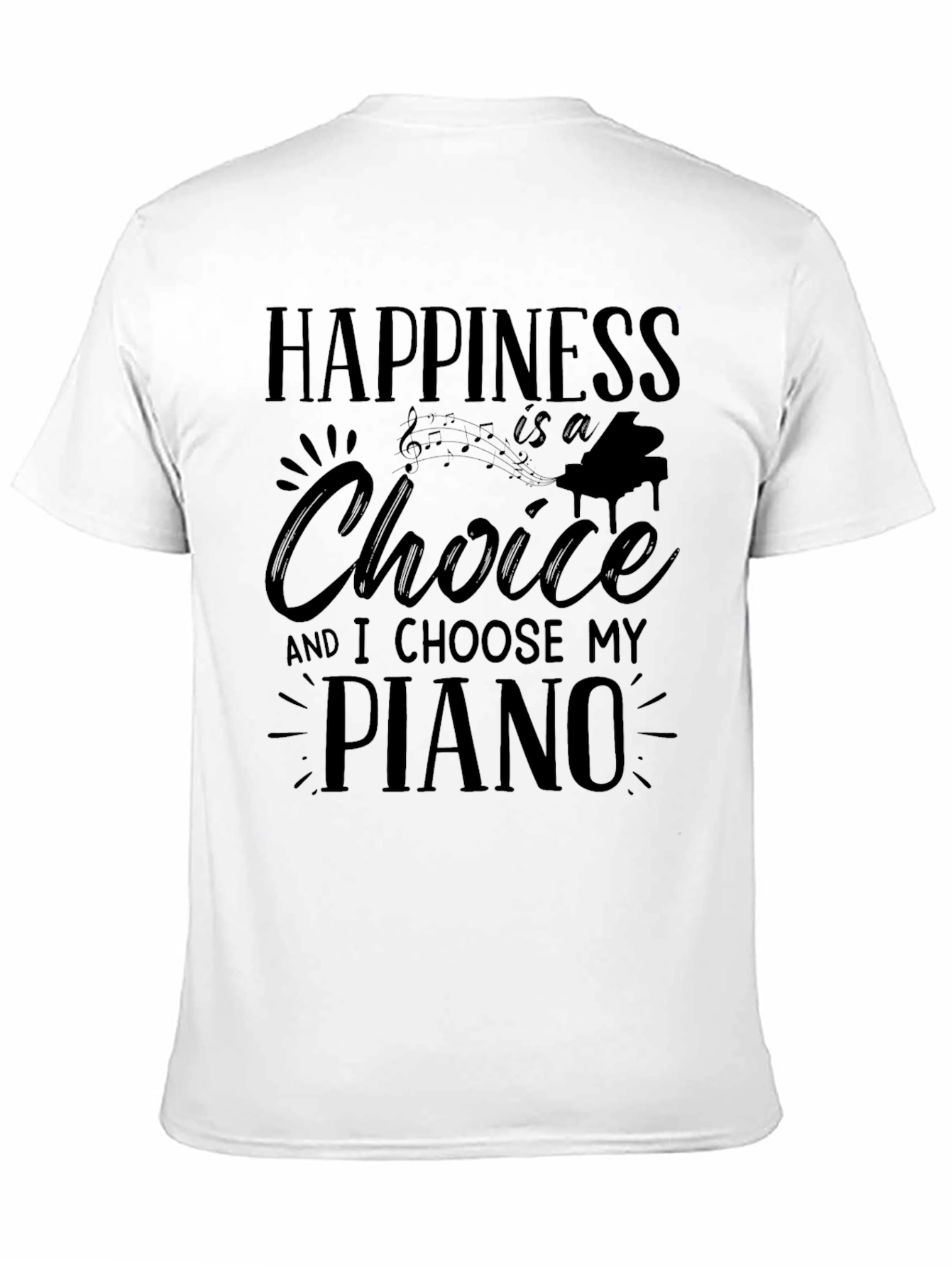 Black Happiness is a Choice Piano T-Shirt view 11