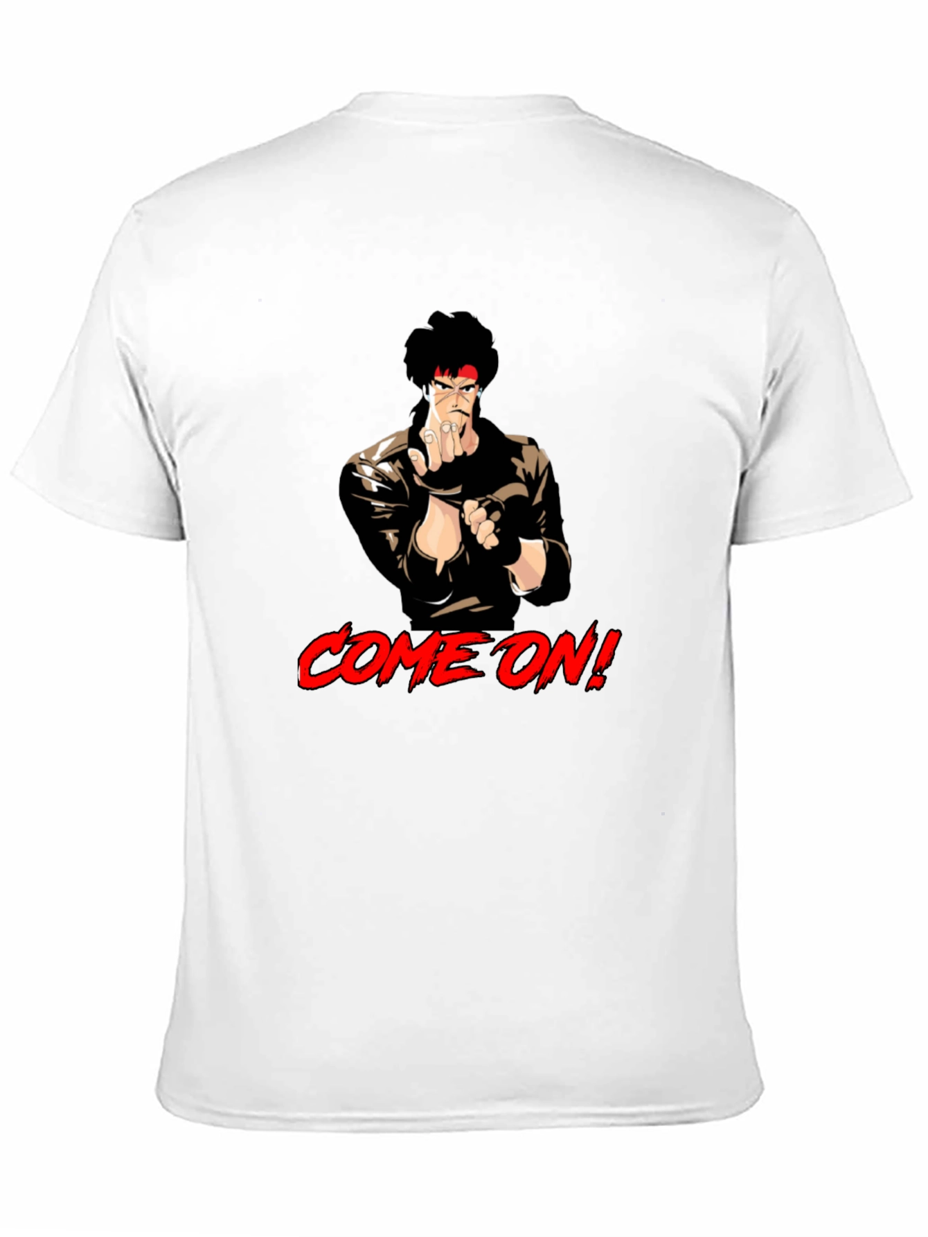 Black Retro Anime Fighter T-Shirt - Come On! view 11