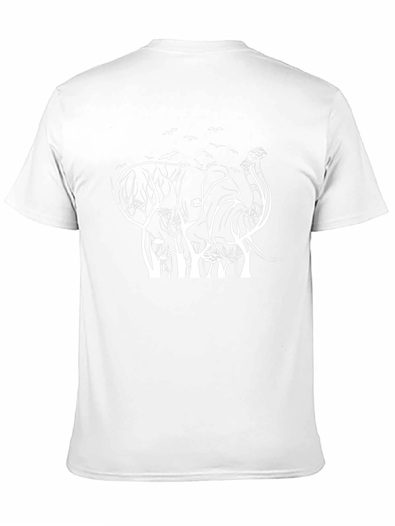 Black Elephant Tree Graphic Tee - Stylish Nature Print view 11