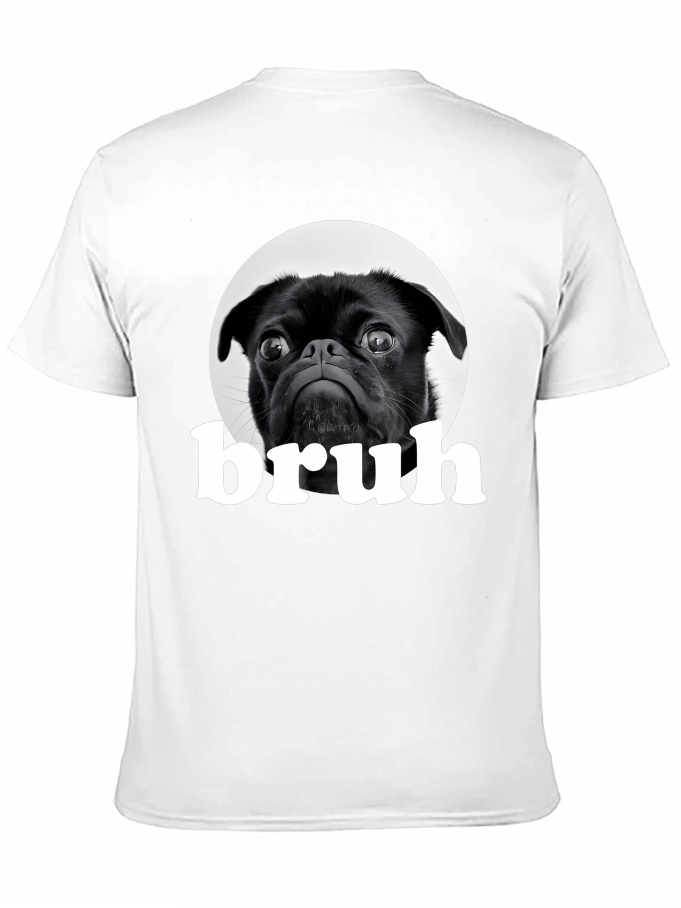 Black Black Pug "Bruh" Graphic T-Shirt view 11