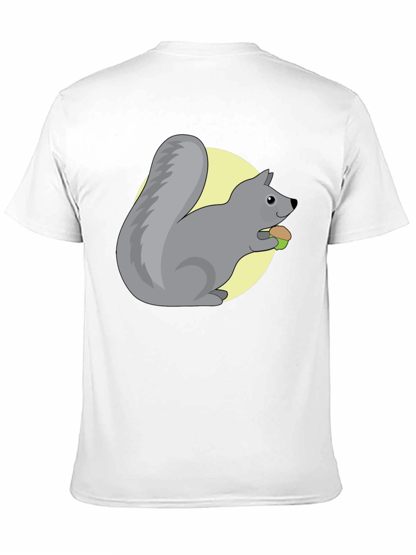 Cute Squirrel Eating Nut Graphic Tee - Black - 11