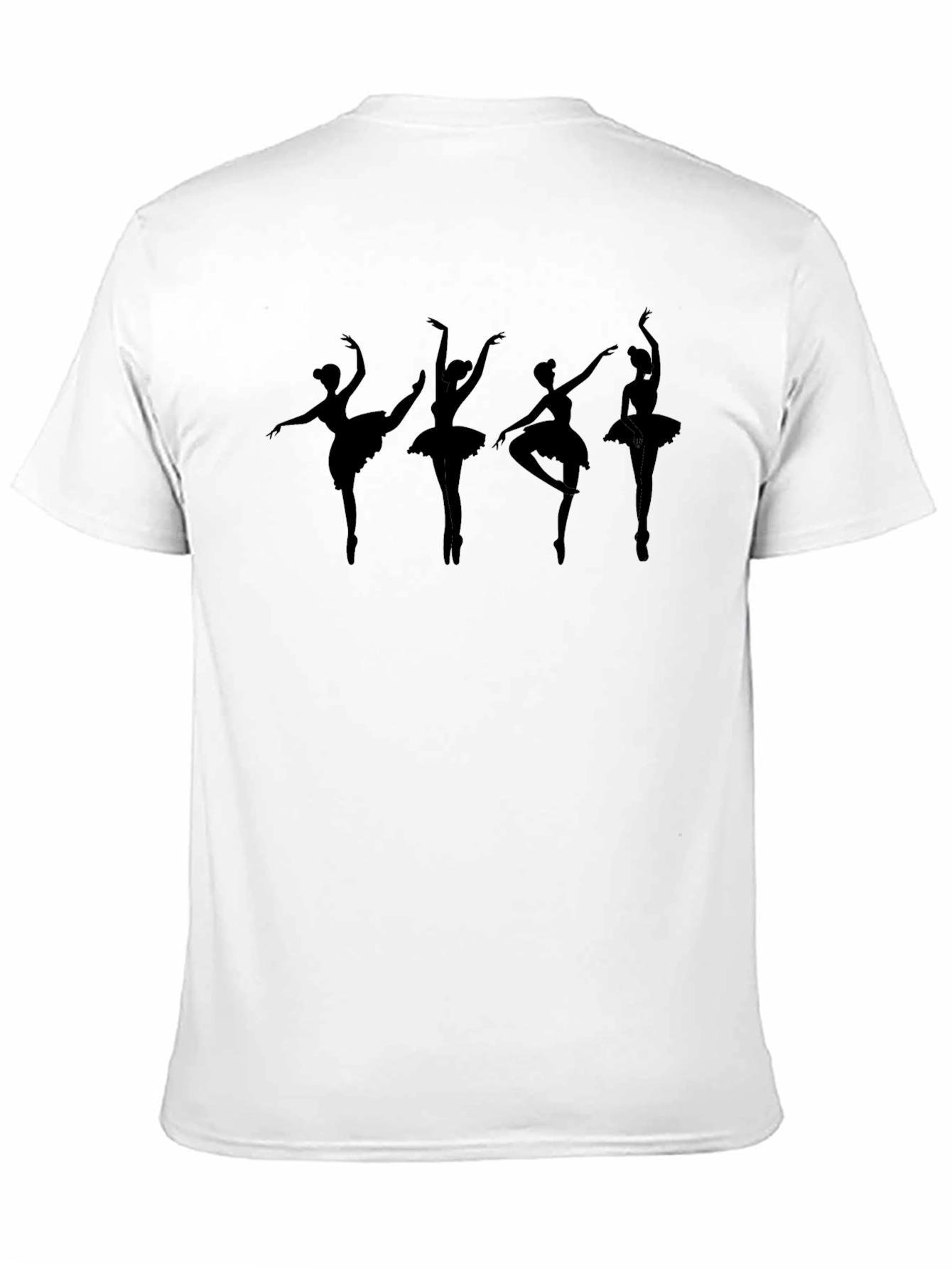 Black Ballerina Silhouette Black T-Shirt view 11