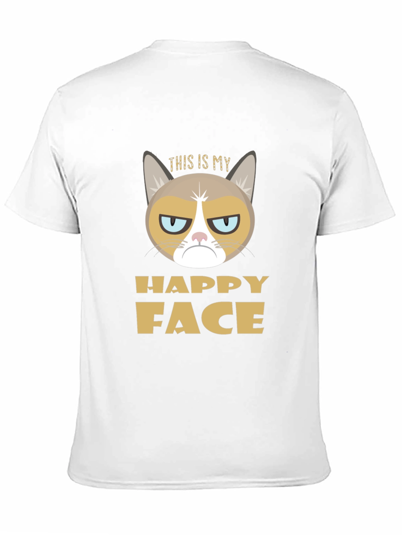 Black Grumpy Cat "This is My Happy Face" T-Shirt view 11