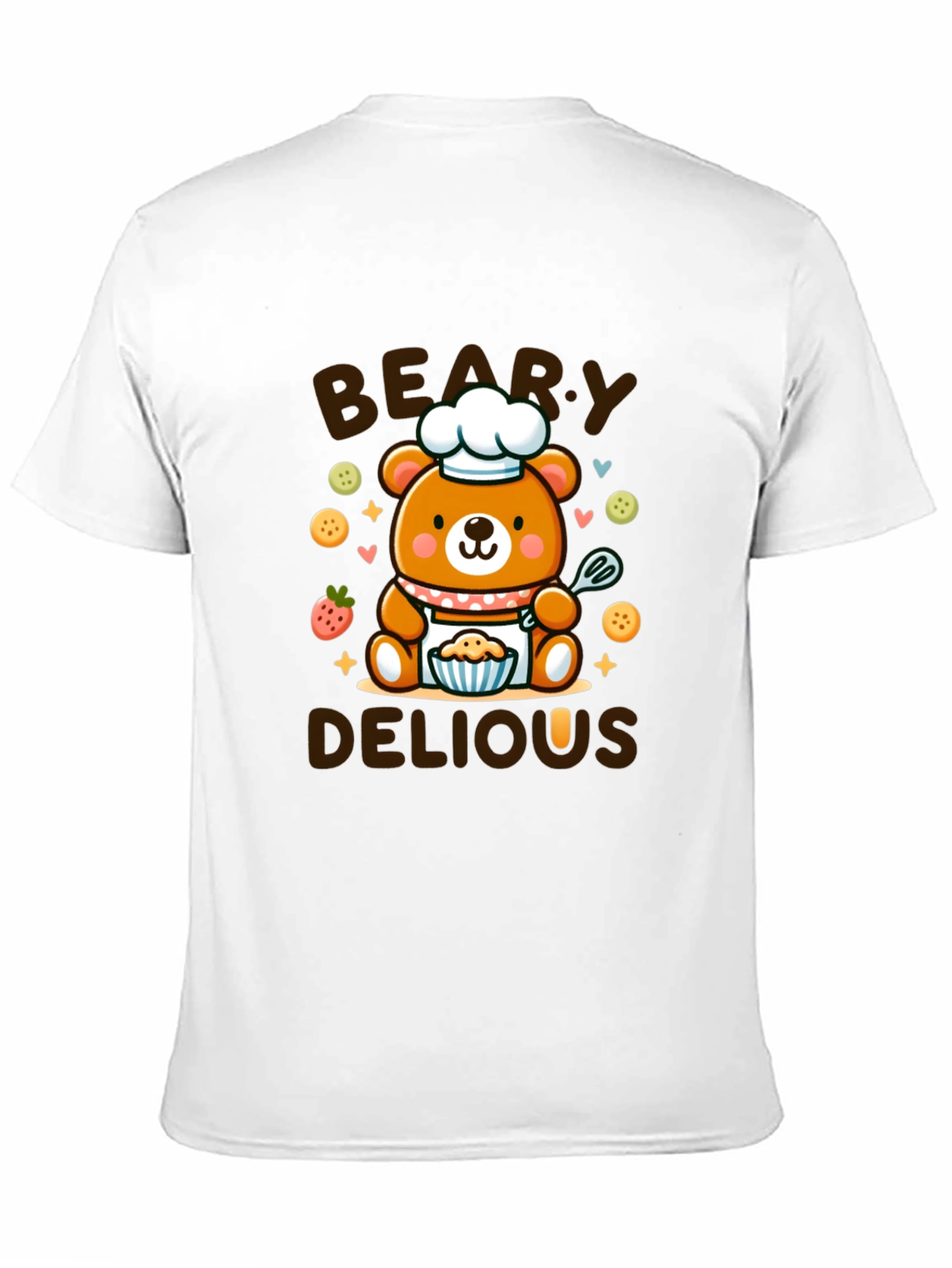Black Beary Delious T-Shirt - Cute Chef Bear Design view 11