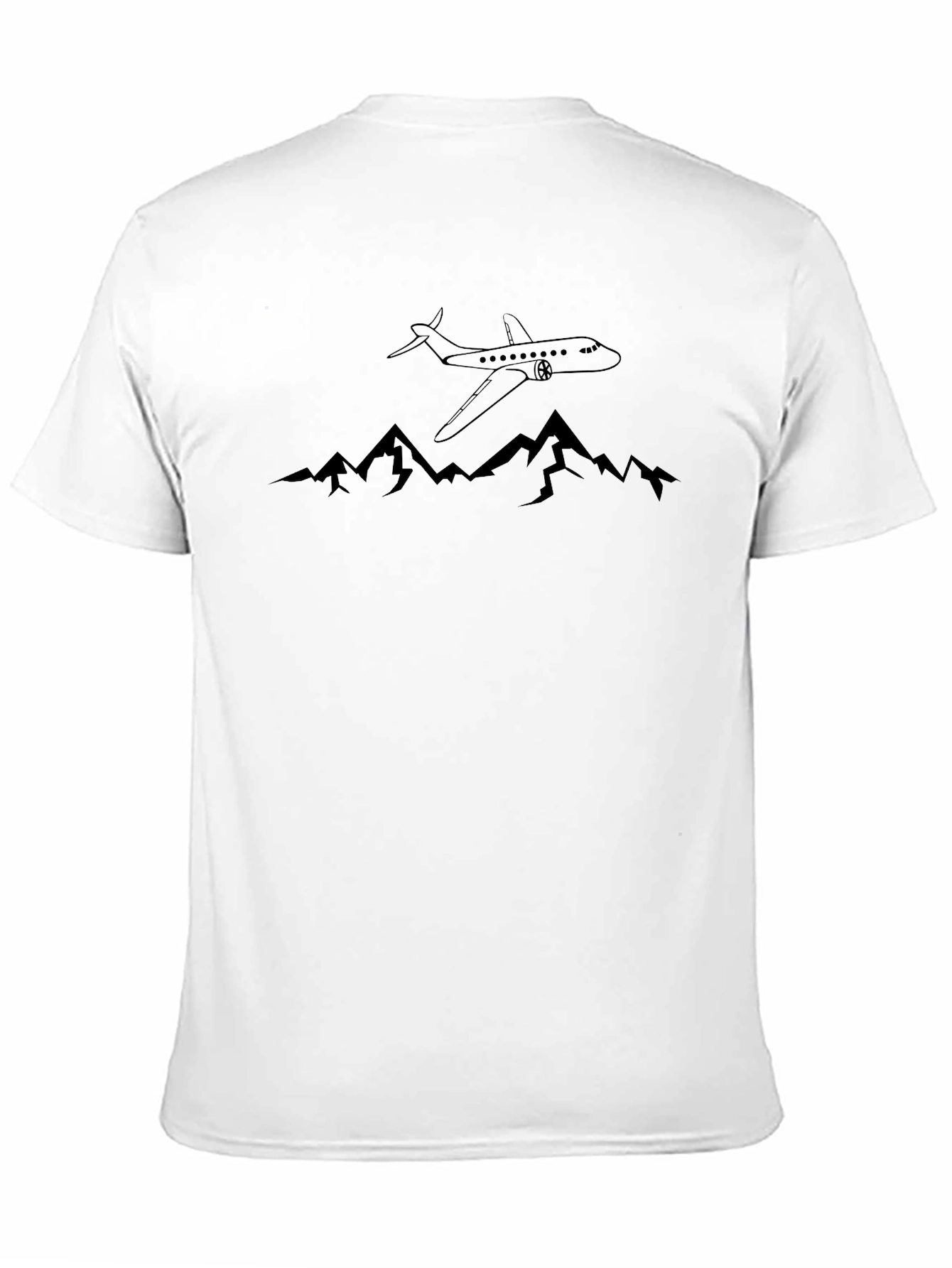 Black Mountain Airplane T-Shirt - Black Cotton Tee view 11