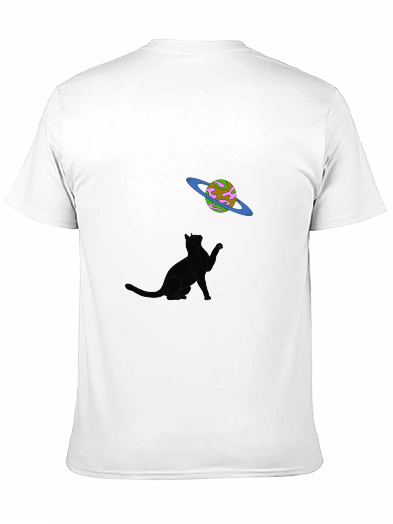 Black Cat & Planet Graphic Tee - Black Unisex view 11