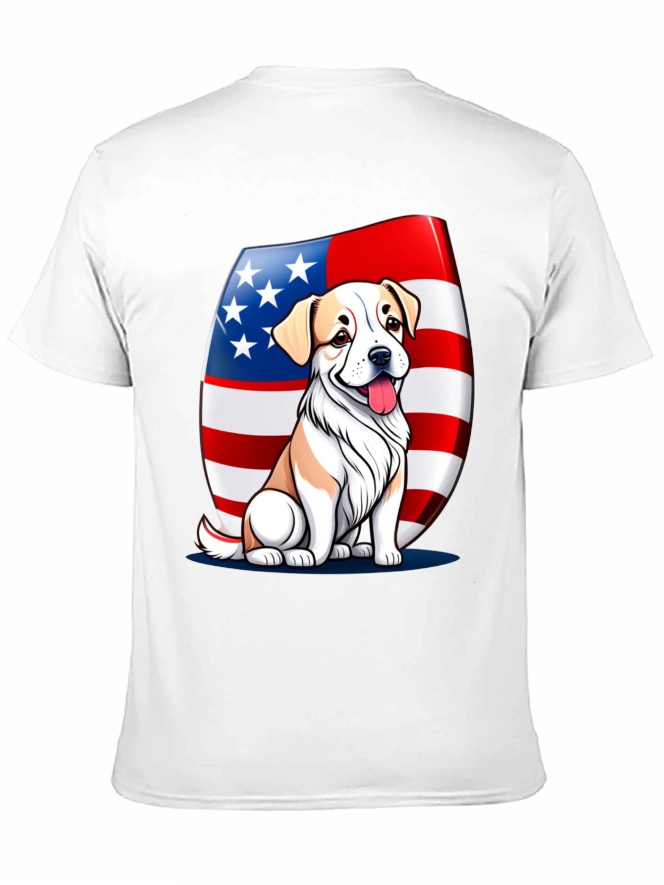 Black Patriotic Dog T-Shirt: USA Flag & Cute Pup view 11