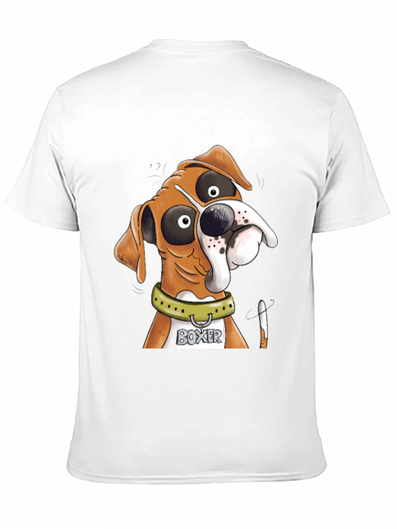 Black Boxer Dog Cartoon Graphic Tee - Unique Design view 11