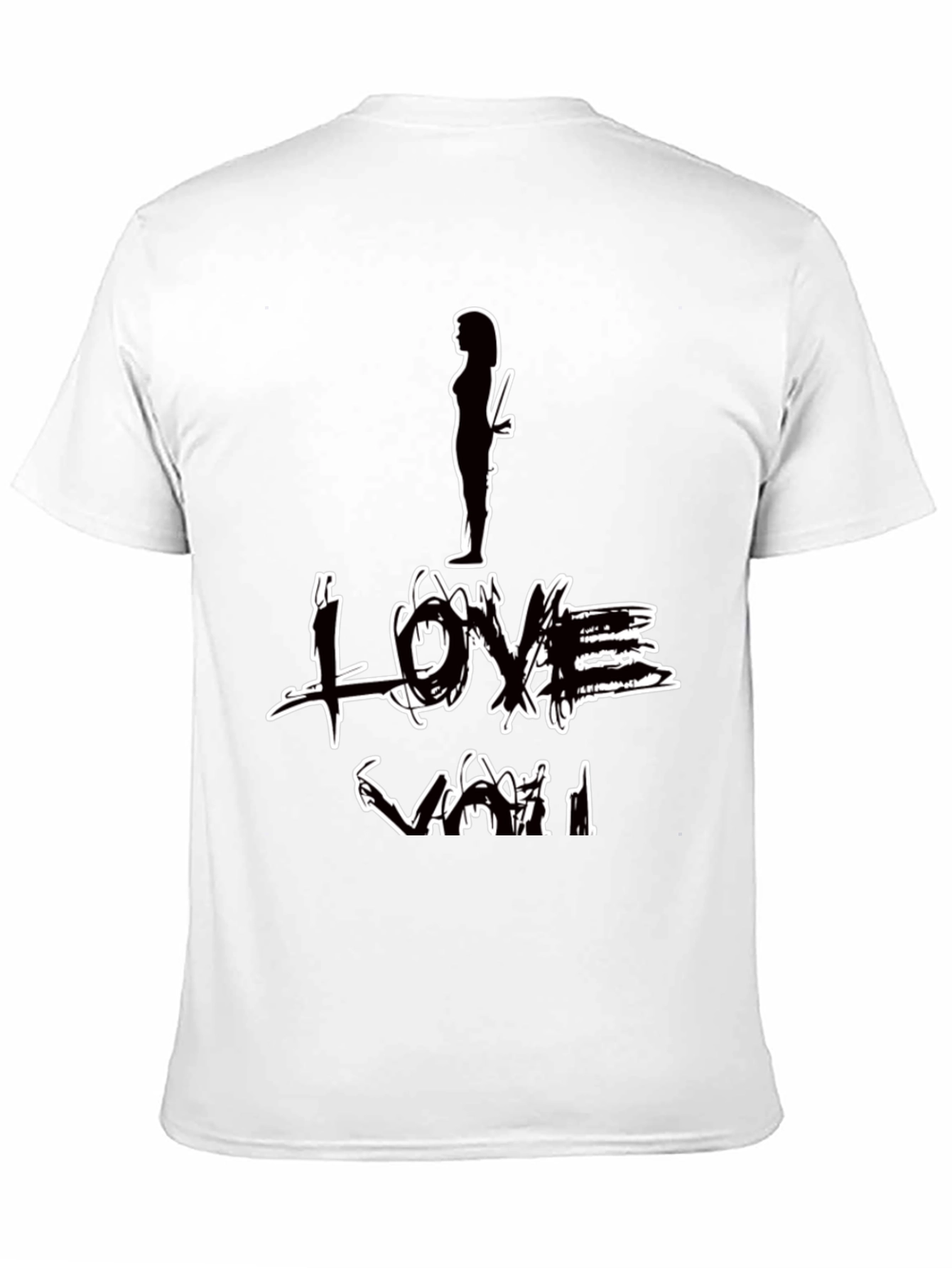 Black I Love You Graphic Print Black T-Shirt view 11