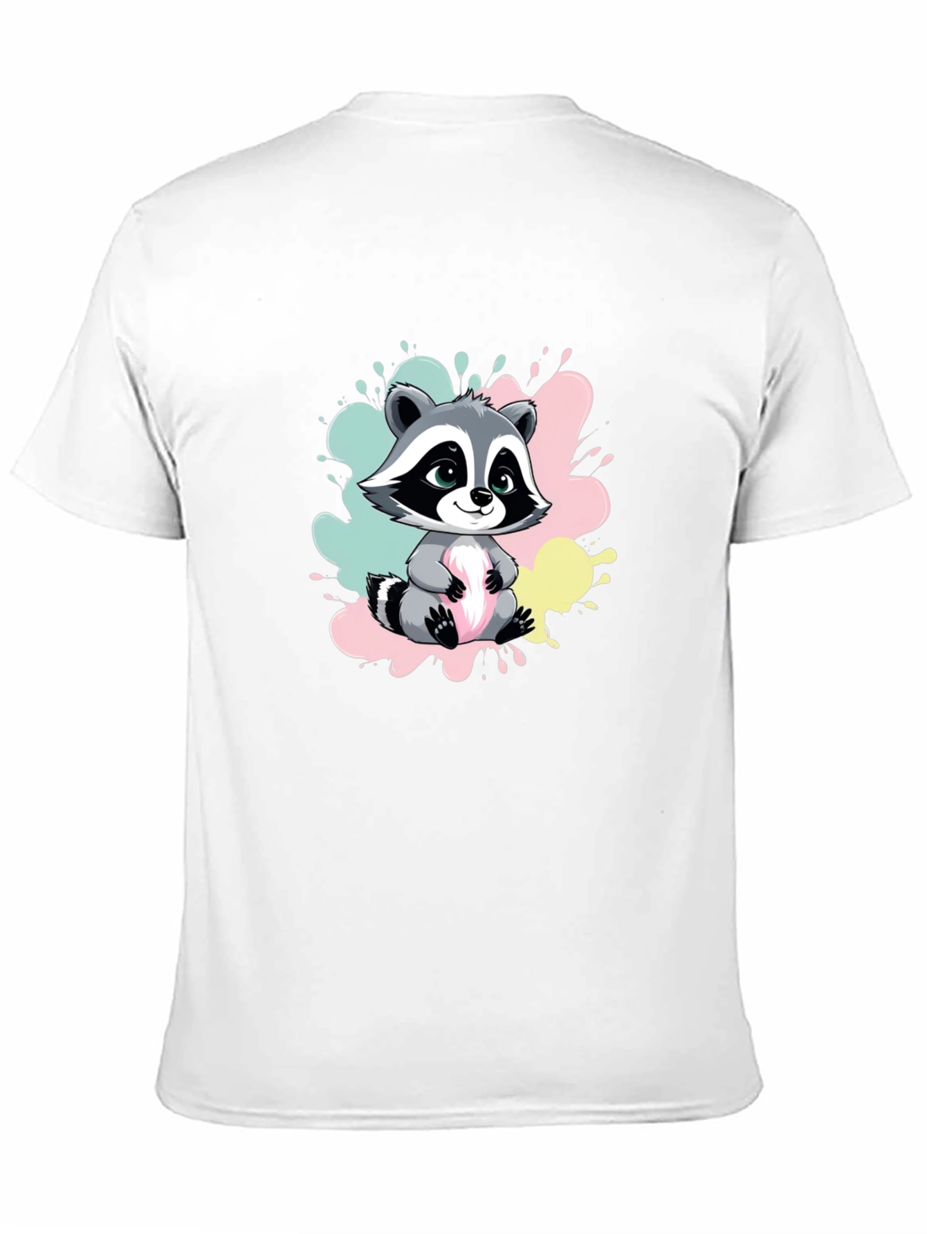 Black Cute Raccoon Graphic Tee - Soft Cotton Blend view 11