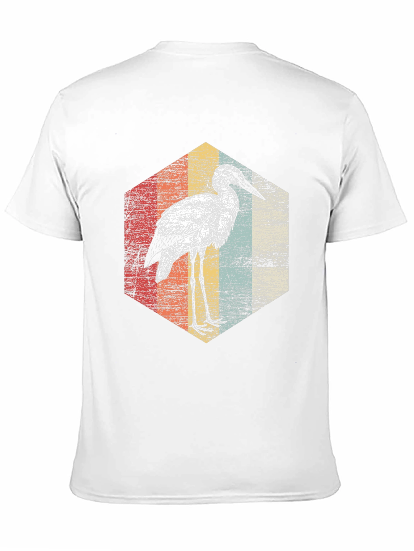 Black Retro Heron T-Shirt - Vintage Bird Graphic Tee view 11