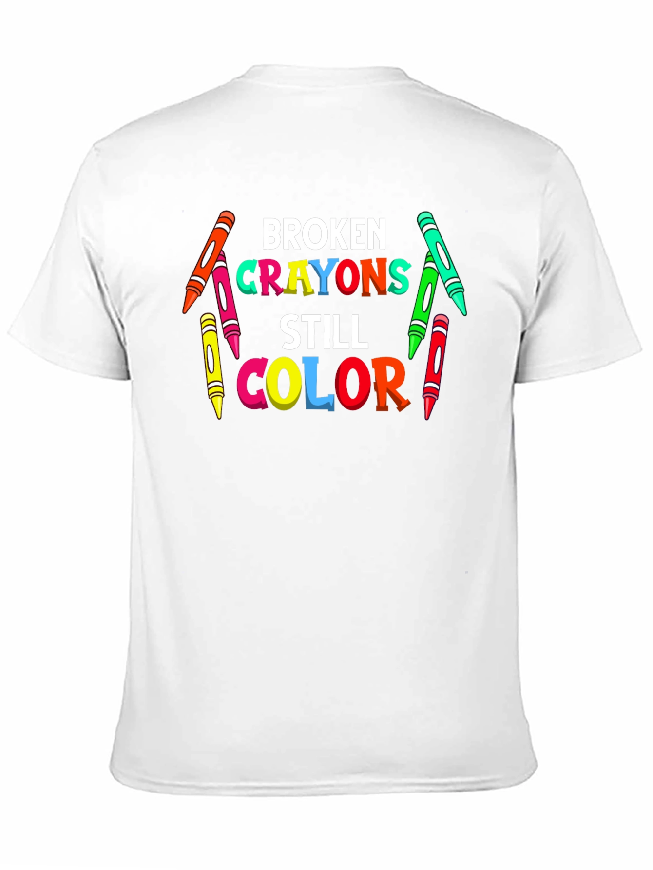 Black Broken Crayons Still Color T-Shirt view 11