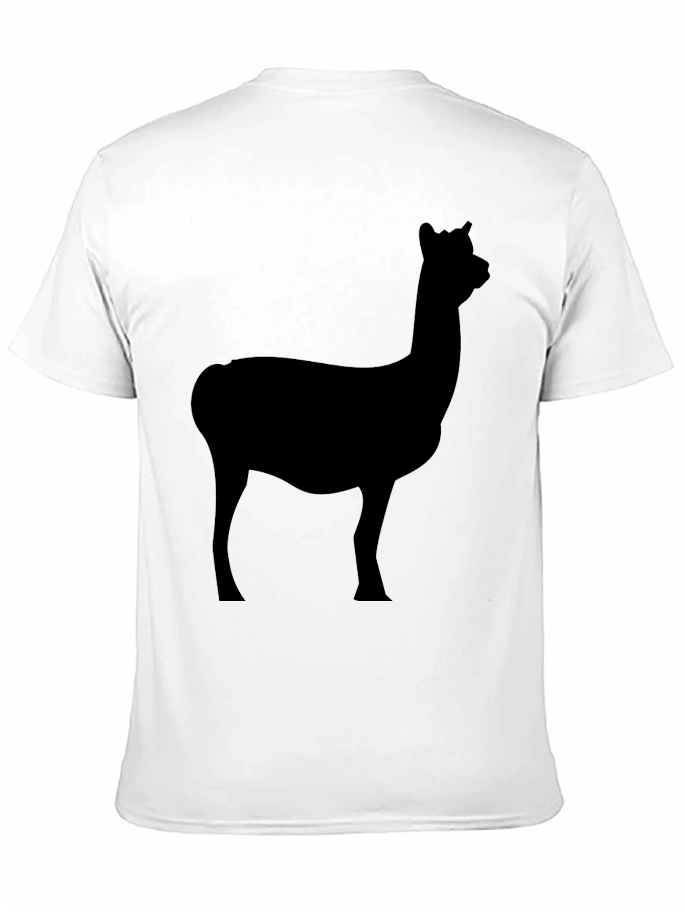 Black Men's Black T-Shirt with Alpaca Silhouette Graphic view 11