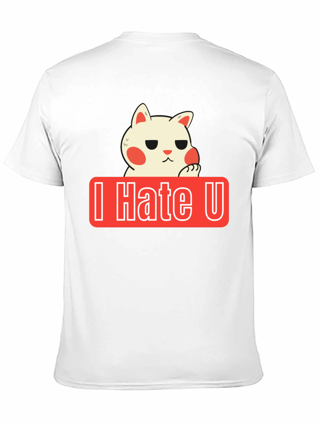 Black I Hate U Cat Graphic Tee - Funny Novelty Shirt view 11