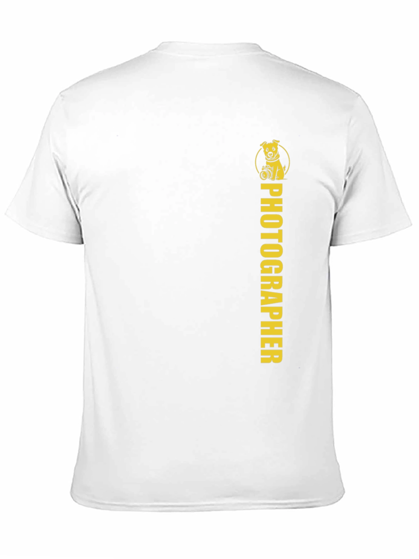 Black Photographer Dog Graphic Tee - Black Cotton T-Shirt view 11