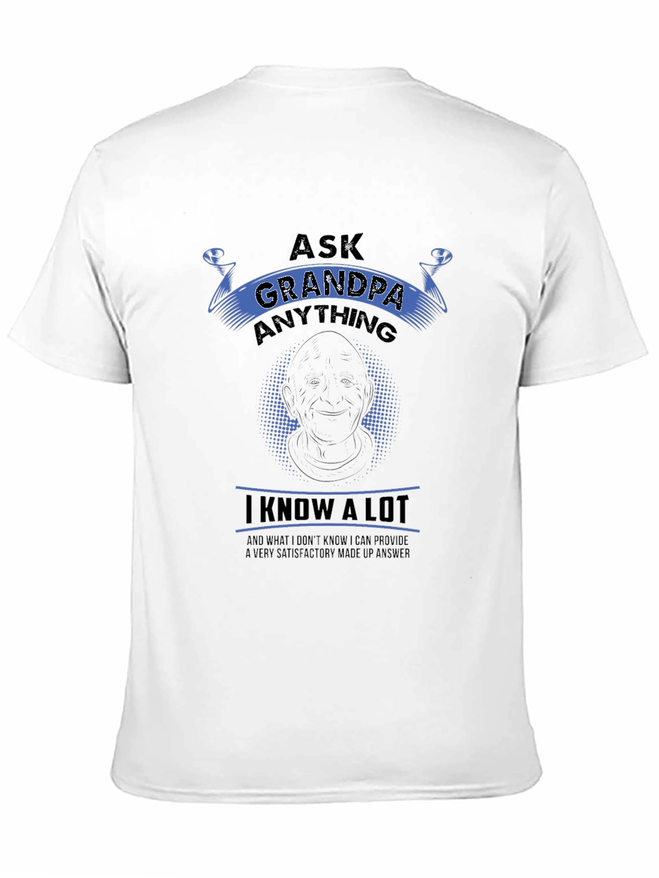 Black Ask Grandpa Anything Black T-Shirt view 11