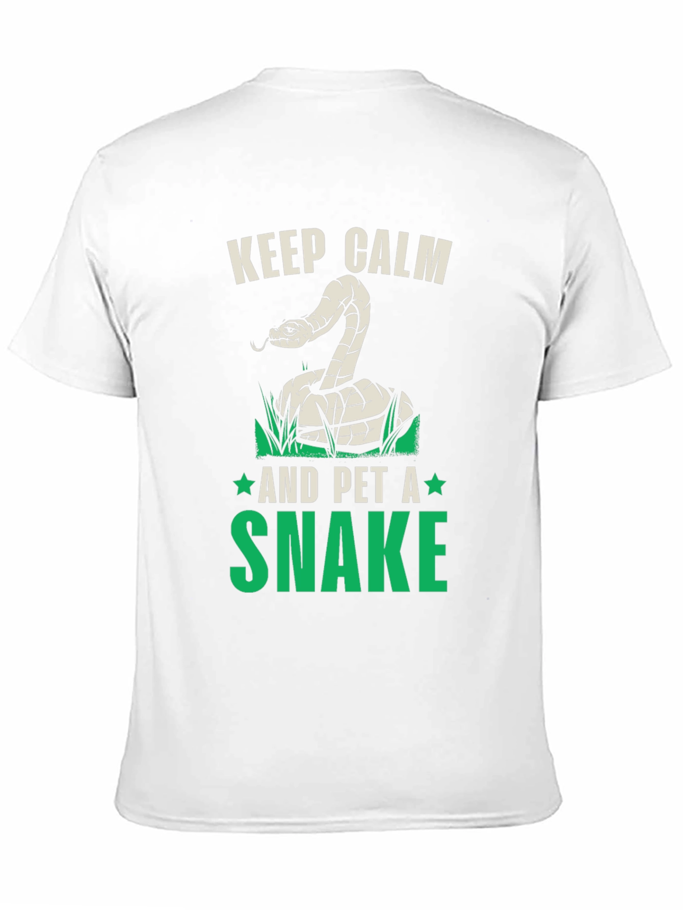 Black Keep Calm and Pet A Snake Graphic T-Shirt view 11