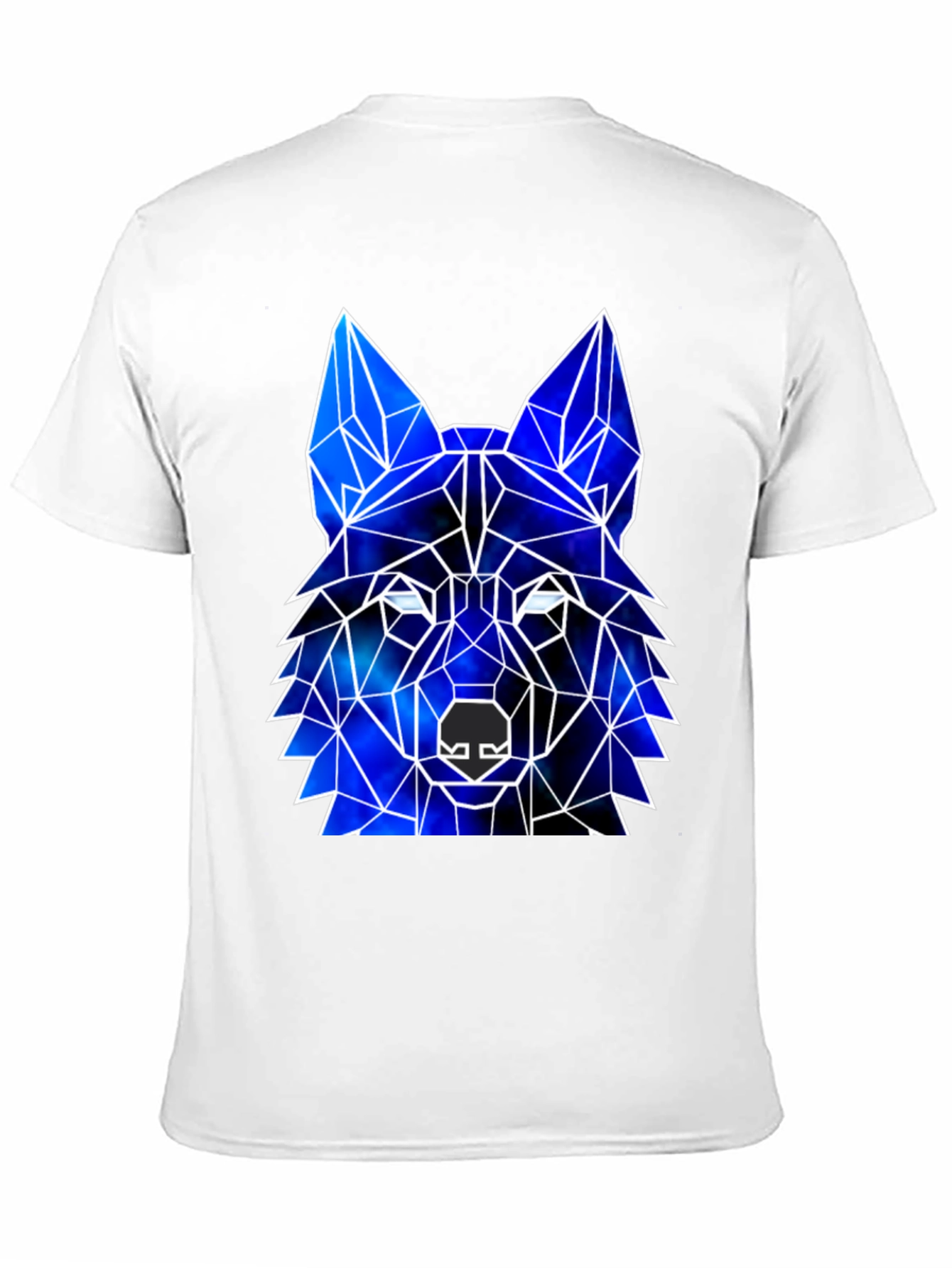 Black Geometric Wolf Galaxy Black T-Shirt view 11