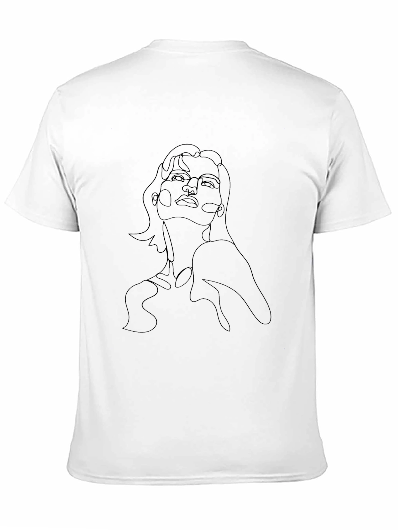 Black Minimalist Woman Portrait Black T-Shirt view 11