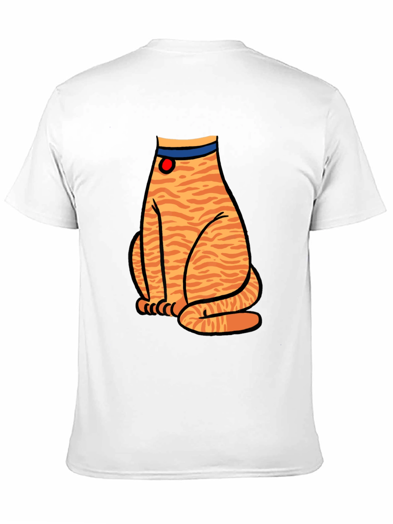 Black Striped Cat Graphic T-Shirt - Unisex Black Tee view 11