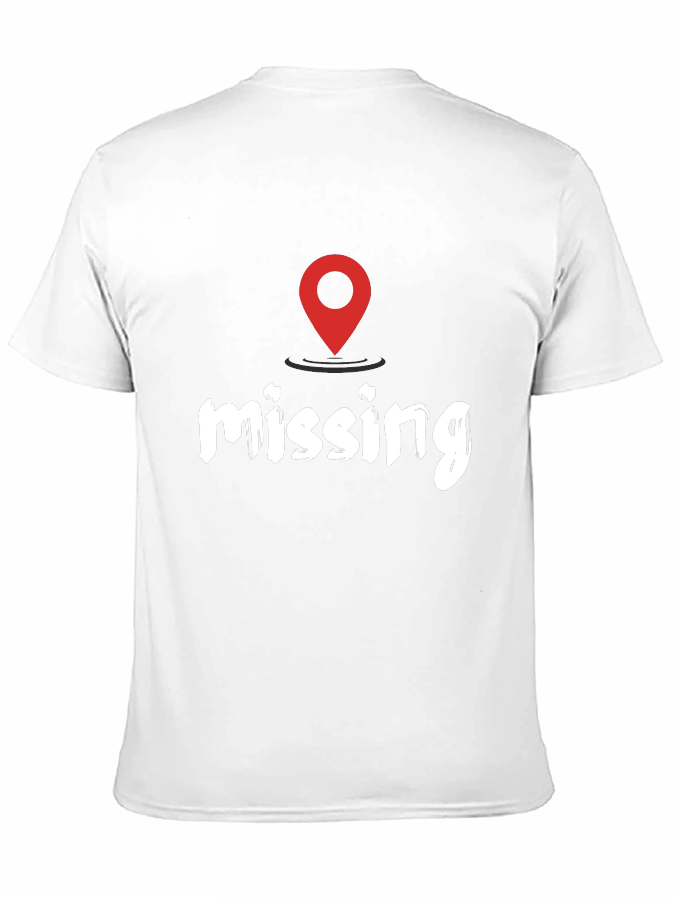 Black Missing You Location T-Shirt - Black Casual Tee view 11