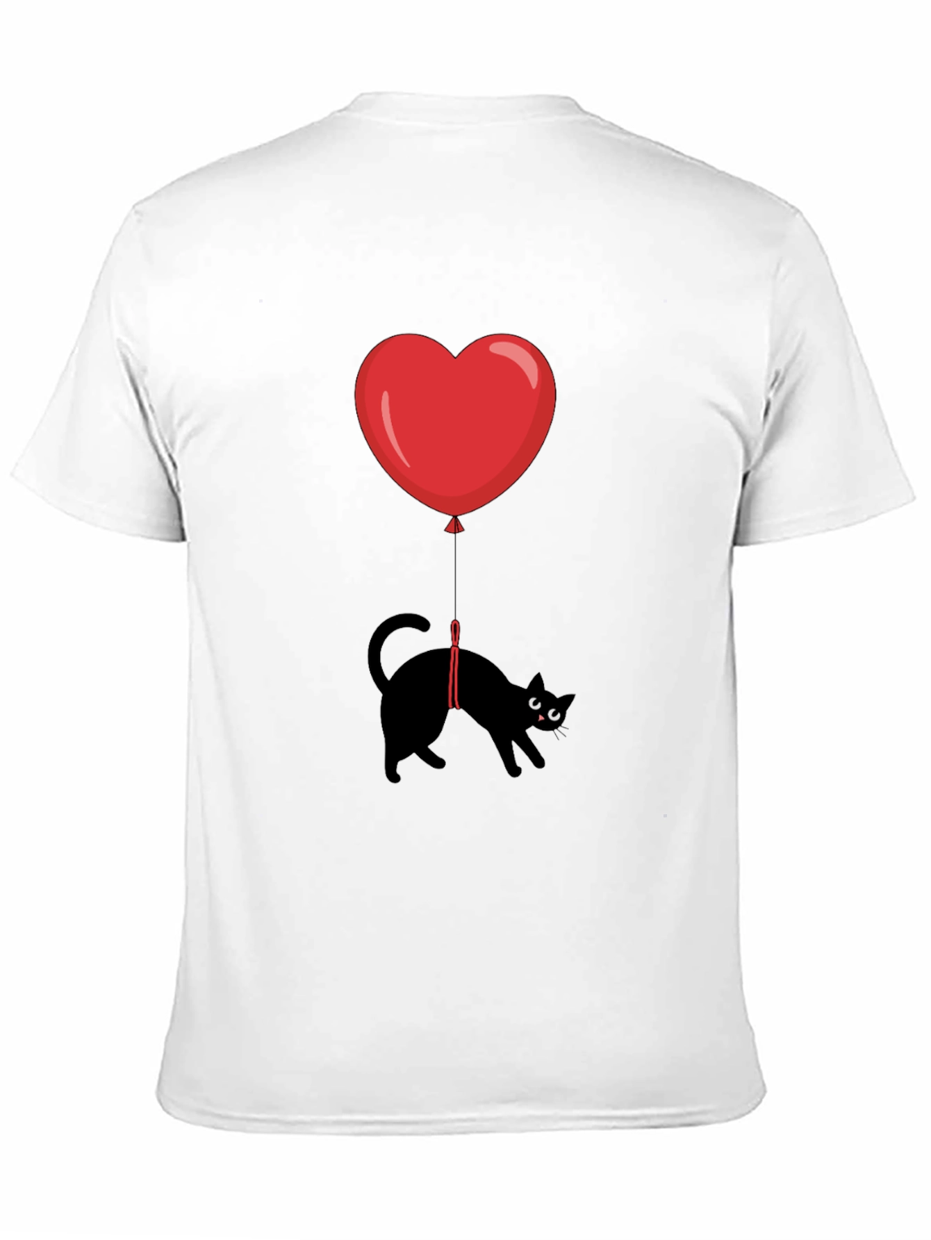 Black Black Cat Heart Balloon T-Shirt view 11