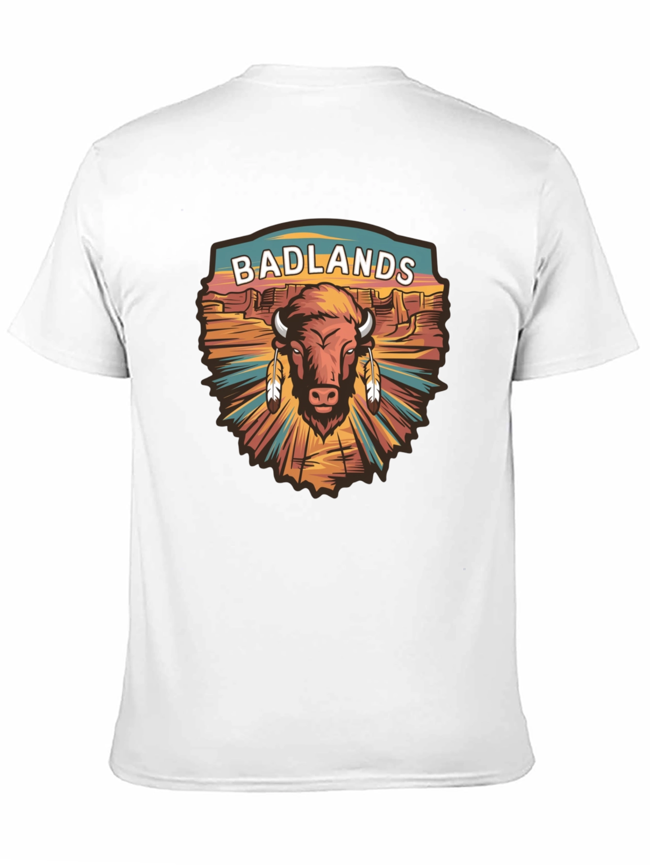 Black Badlands Bison Graphic Tee - Black Cotton T-Shirt view 11