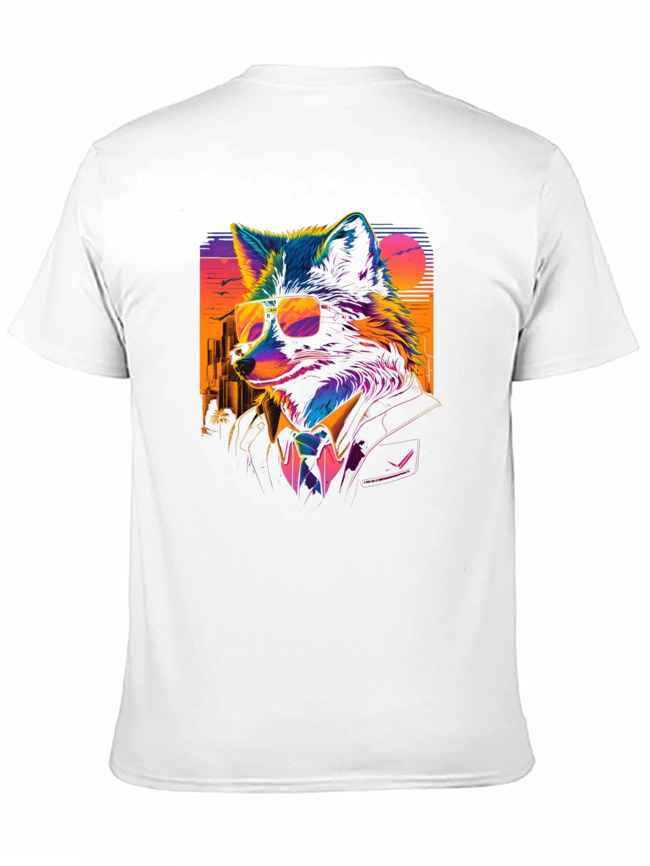 Black Cool Fox in Suit T-Shirt - Vibrant Graphic Tee view 11