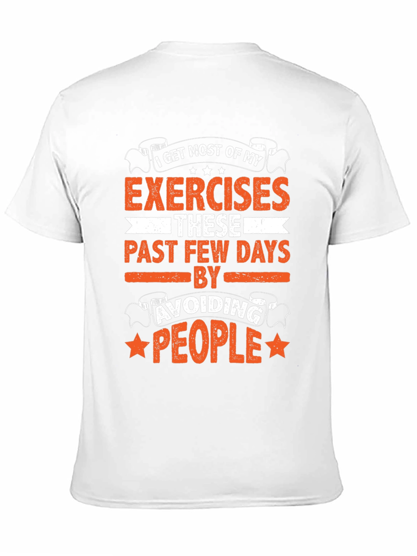 Black Funny Exercise Avoid People Graphic Tee view 11
