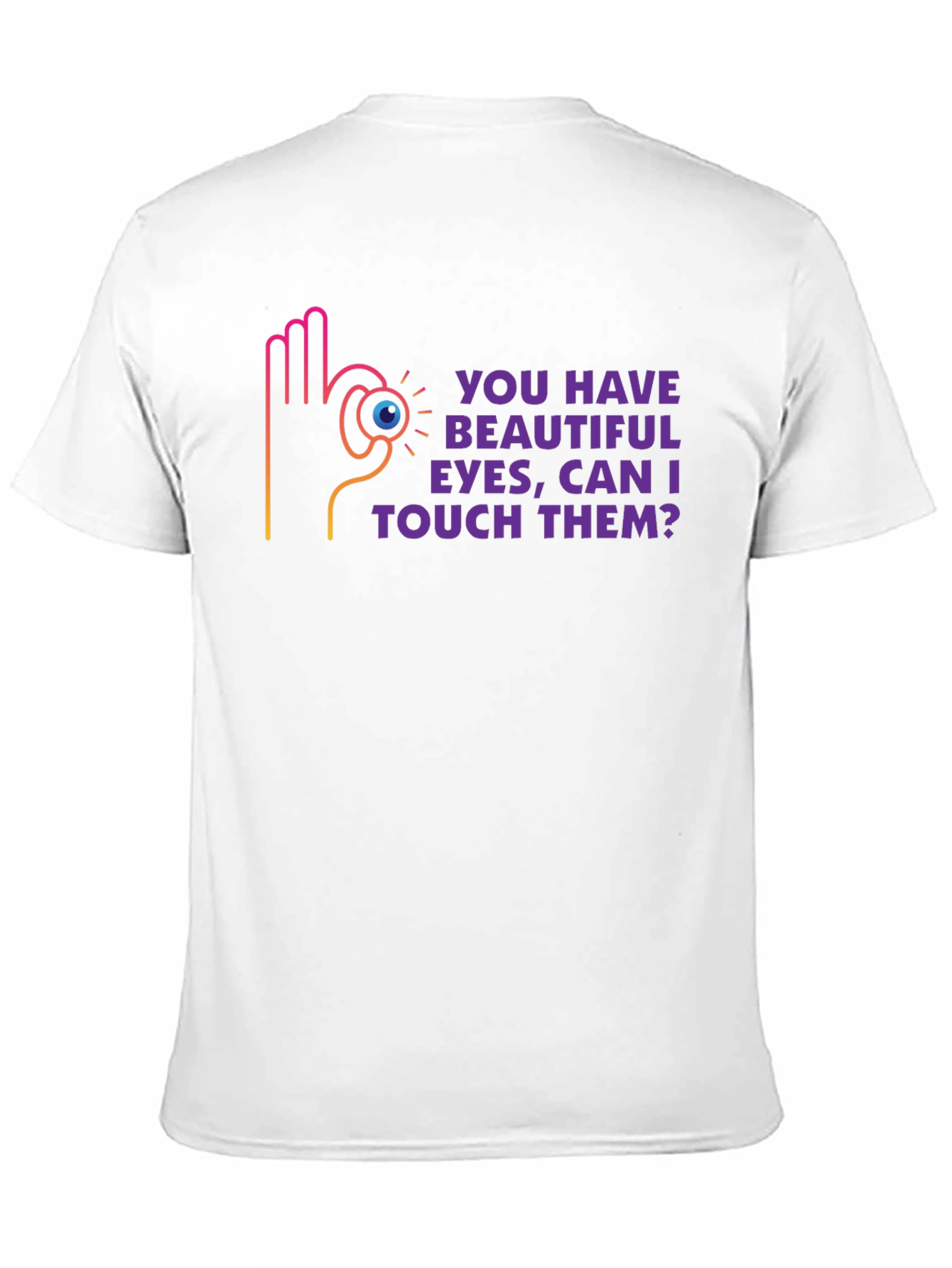 Black Humorous Graphic Tee - Beautiful Eyes Design view 11