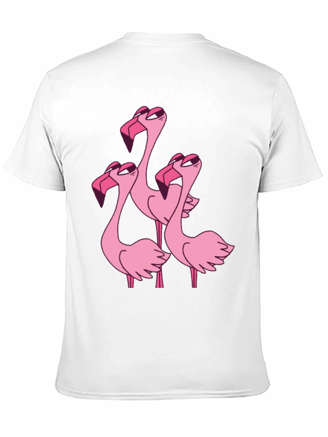 Black Flamingo Cartoon Graphic Black T-Shirt view 11