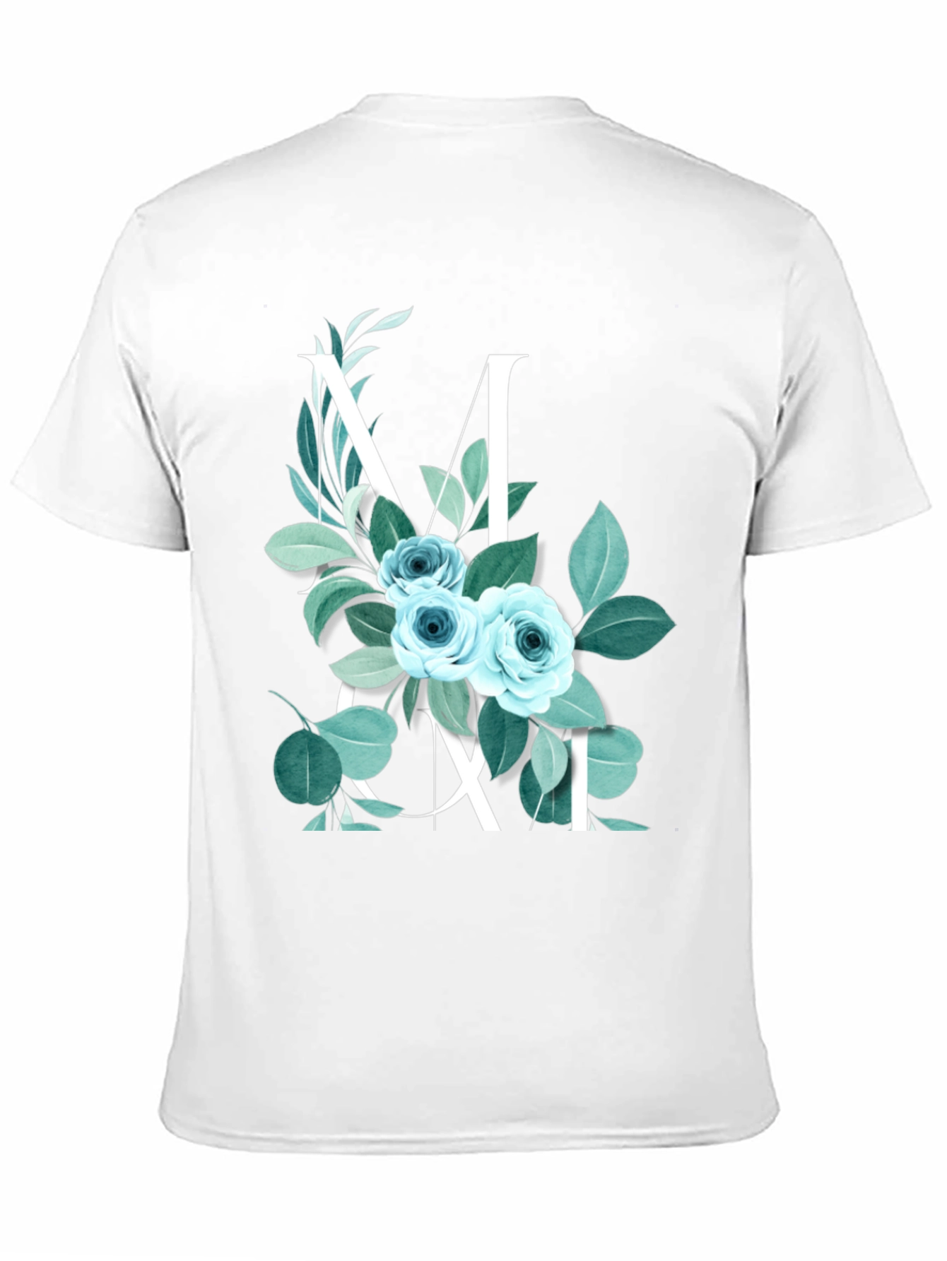 Black Floral Initial T-Shirt - M view 11