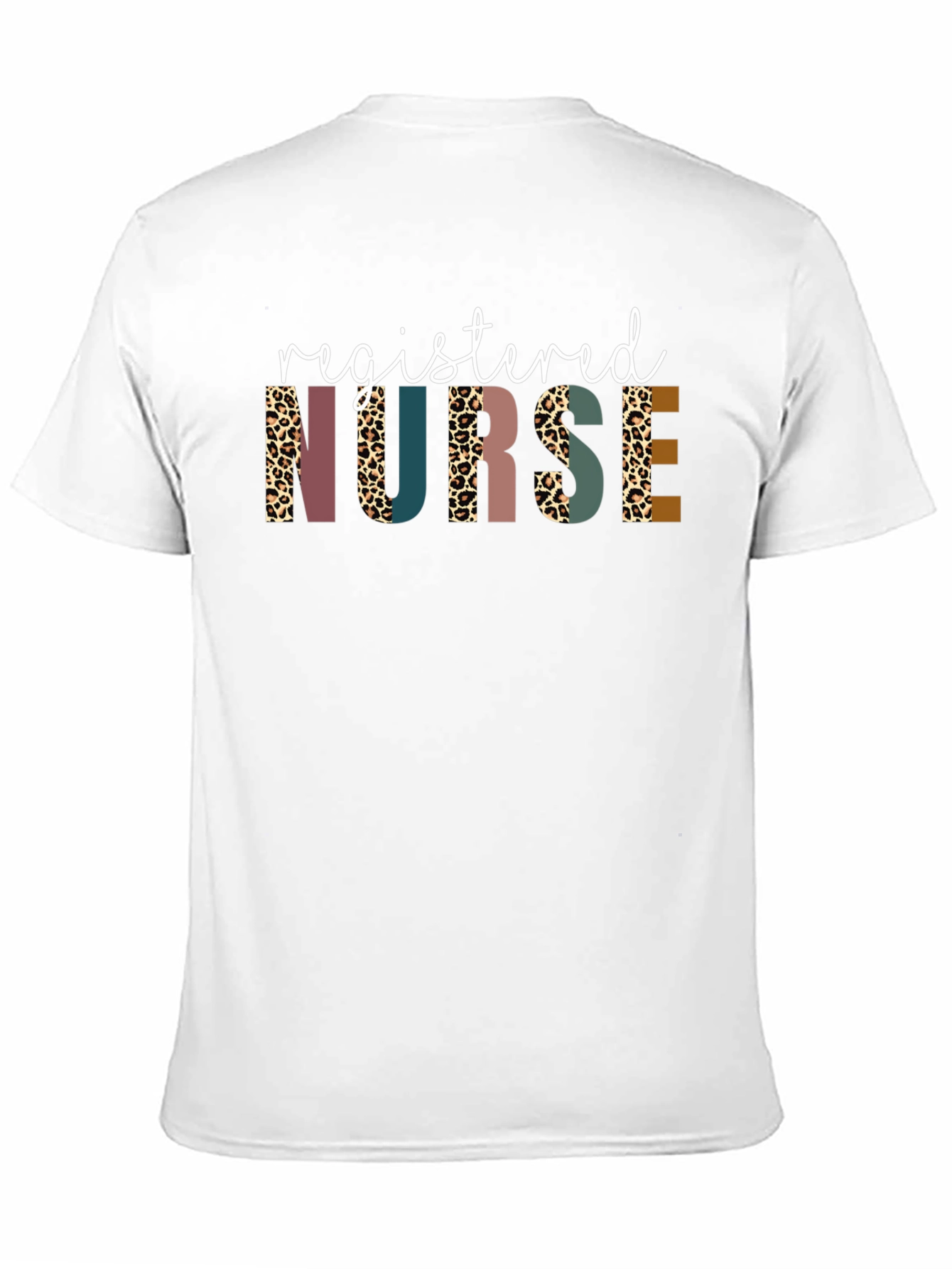 Black Registered Nurse Leopard Print Graphic T-Shirt view 11