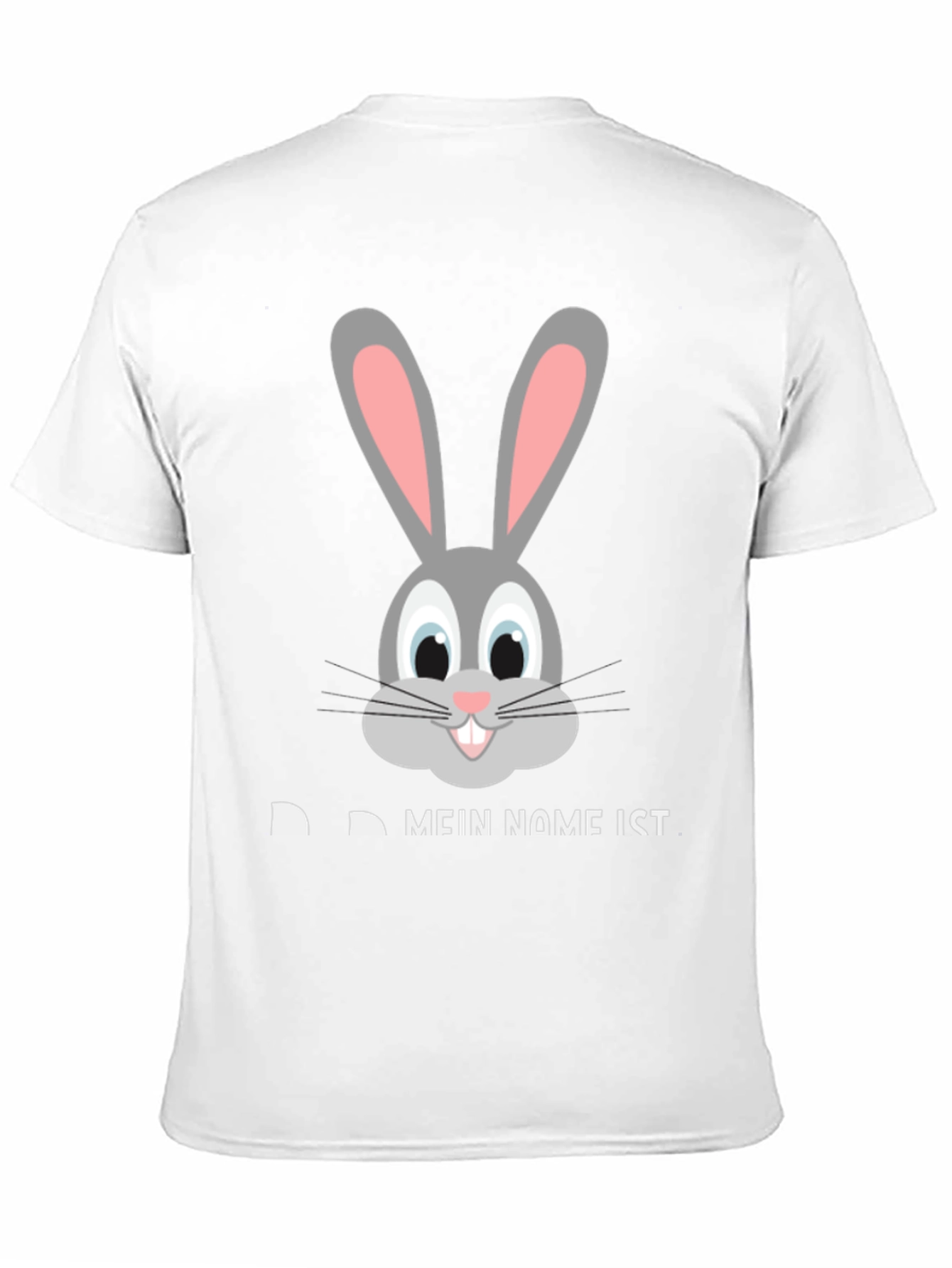 Black Funny Rabbit Face T-Shirt - "My Name Is..." Design view 11