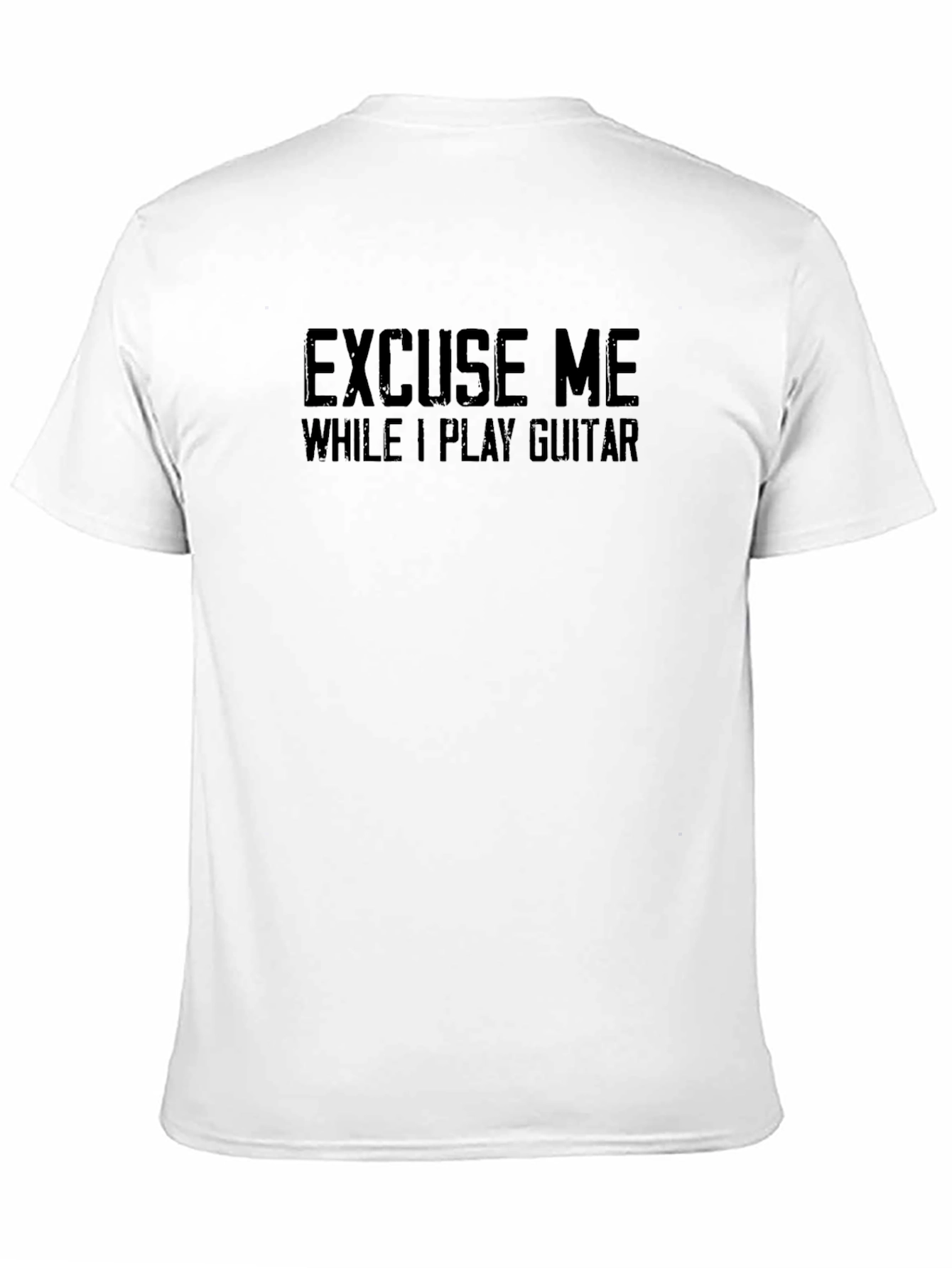 Black Excuse Me While I Play Guitar T-Shirt view 11