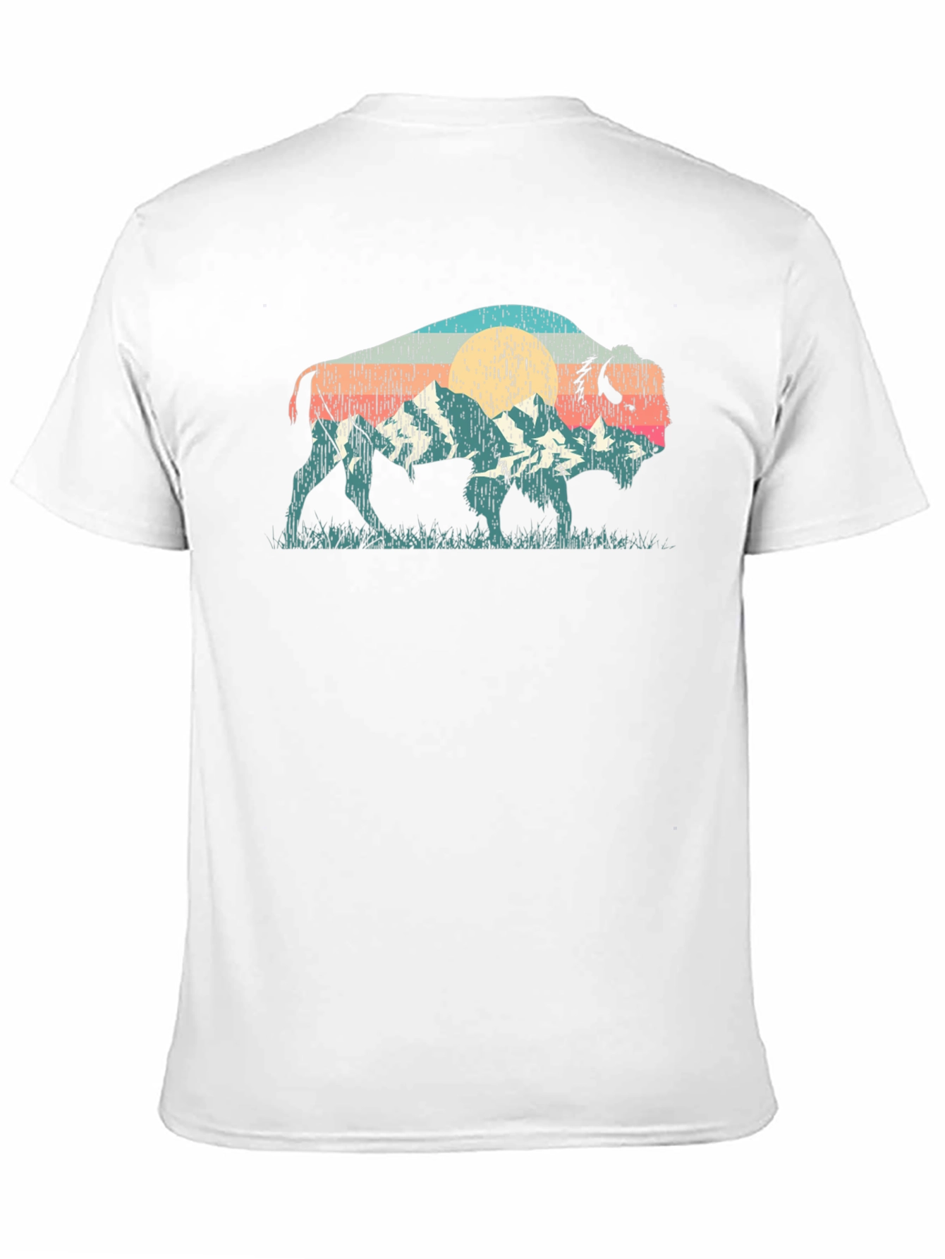 Black Retro Buffalo Mountain T-Shirt view 11