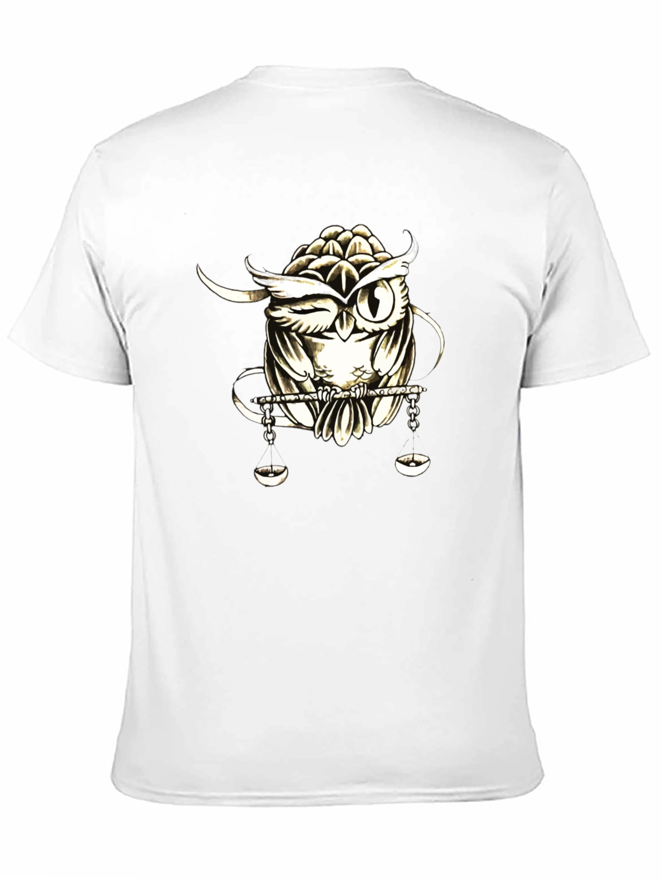 Black Owl Scales Men's Black Graphic Tee view 11