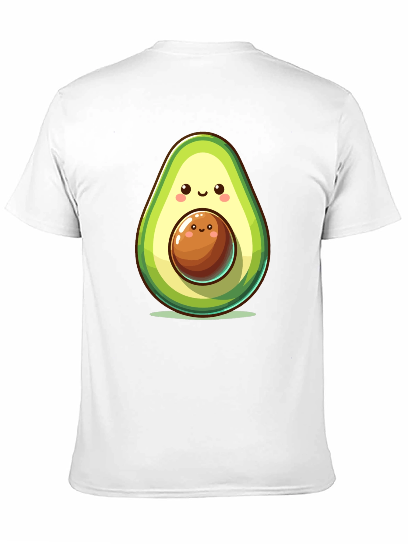 Black Cute Avocado Cartoon Graphic Black T-Shirt view 11