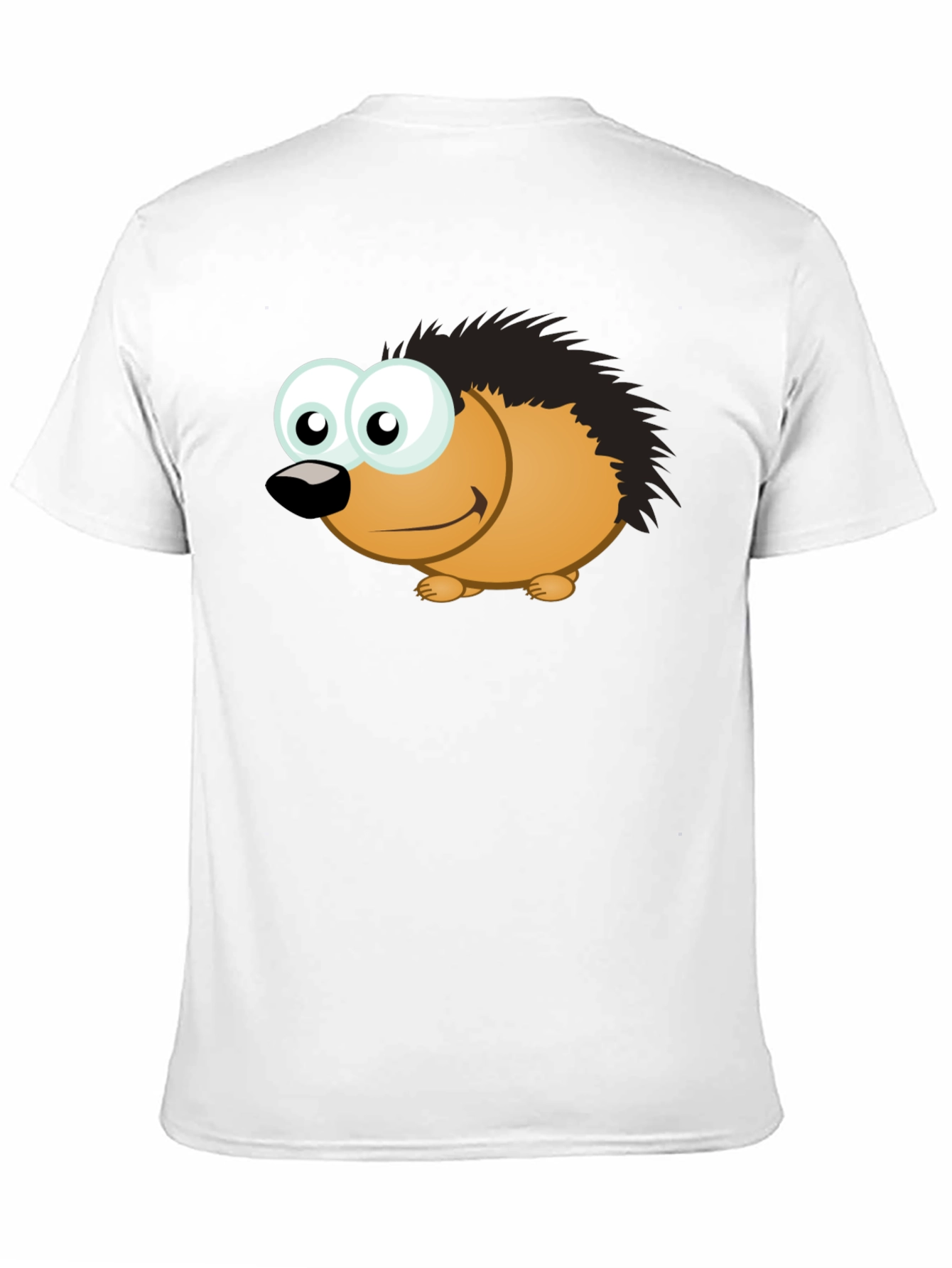 Black Cartoon Hedgehog T-Shirt - Men's Black Tee view 11