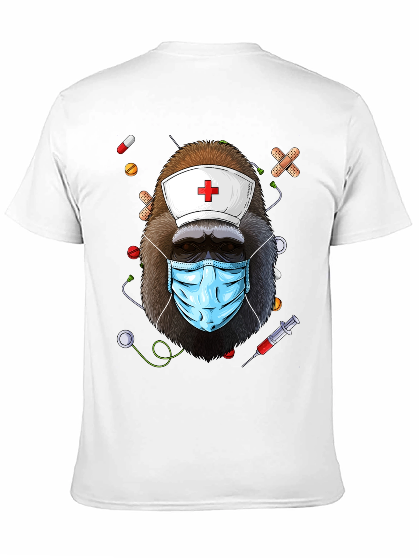 Black Nurse Gorilla T-Shirt - Medical Humor Tee view 11
